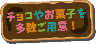 チョコやお菓子を多数ご用意